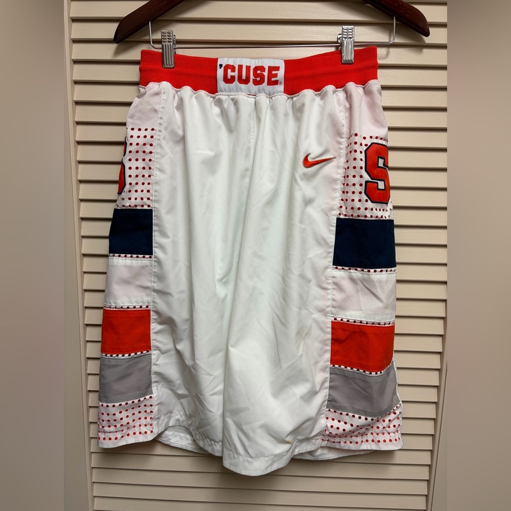 Nike Syracuse Orange ’CUSE Authentic Dri-Fit Basketball Shorts Mens Small White